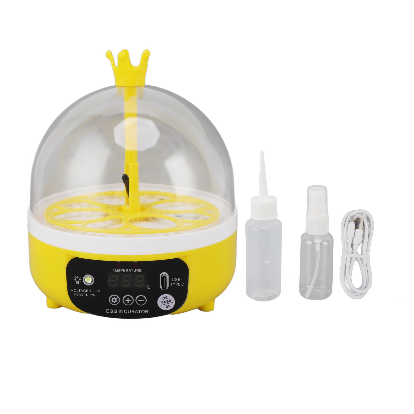 Quail Egg Incubator - ポータブル家禽孵化機,自動,温度,湿度,制御,無騒音,学校用卵インキュベーター,4卵