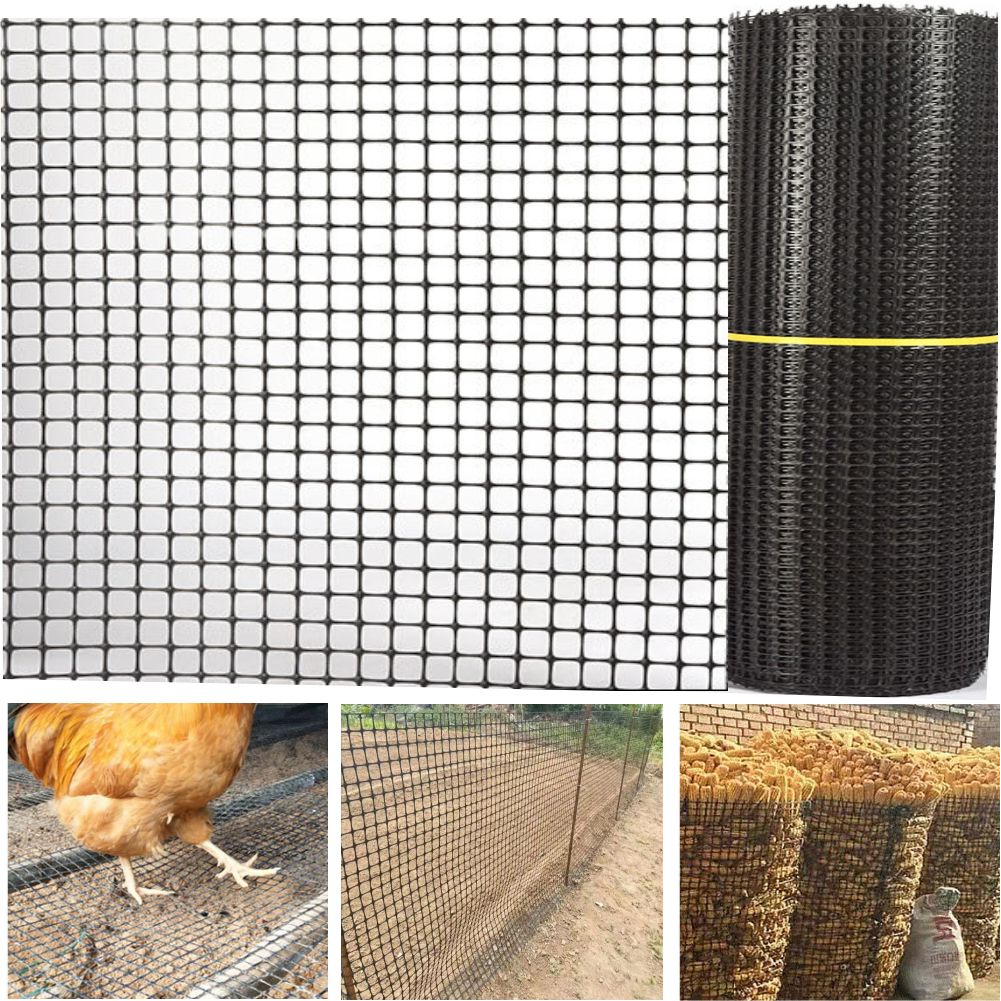 Rabbit Cage Wire - ガーデンラティスメッシュ黒色プラスチック漏れ防止メッシュネット猫ペット鶏アヒルフェンスバルコニー手すり階段保護安全ネット