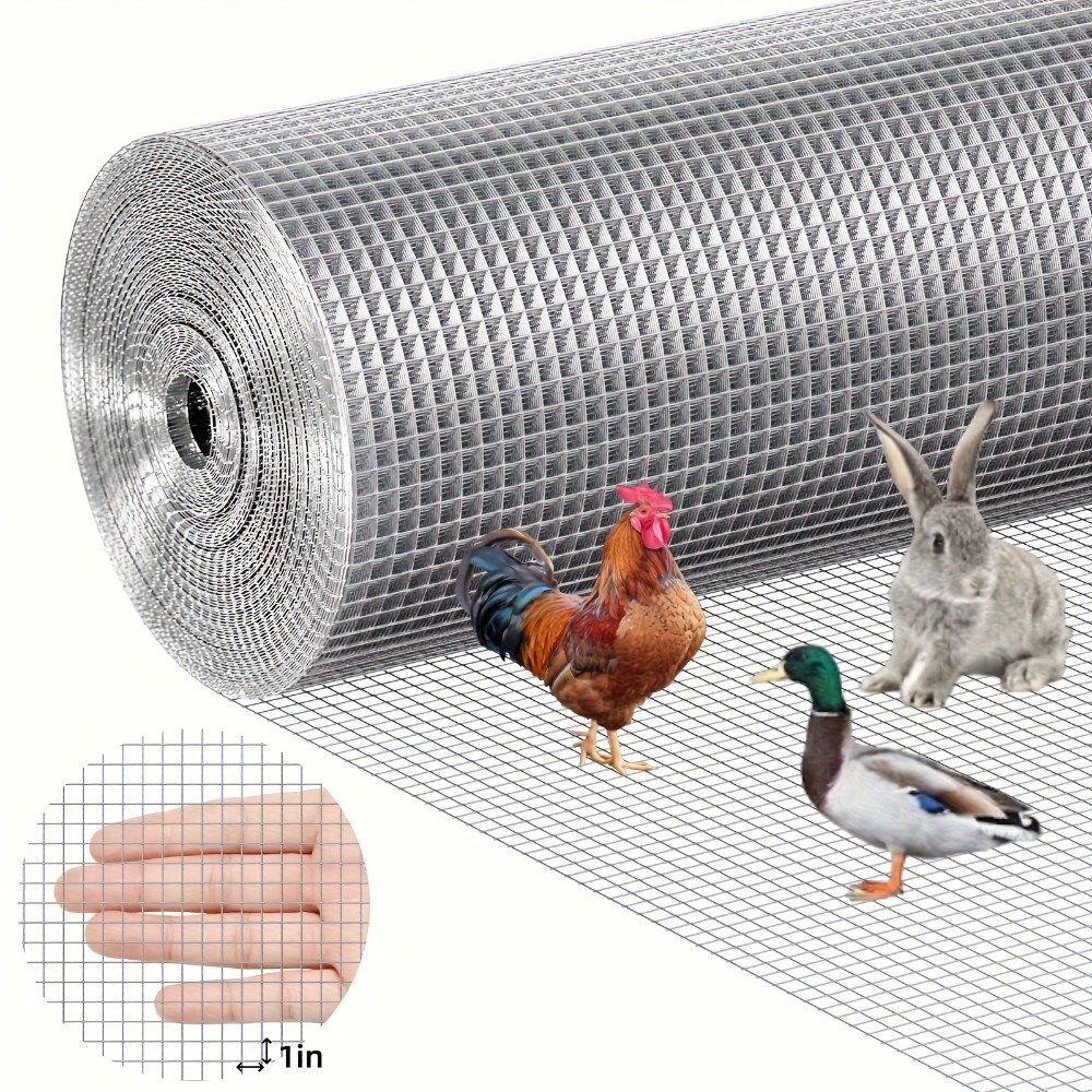 Rabbit Cage Wire - 頑丈な亜鉛メッキ溶接金網ロールは、鶏小屋、鳥かご、庭園、ウサギ小屋、屋外使用に適しています。