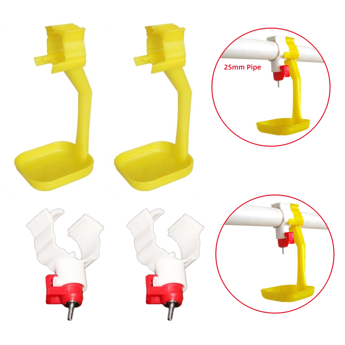 40個の鶏・鴨用吊り下げカップと25mmパイプ吊り下げ式給水 - Chicken Nipple Drinker のレビューと価格