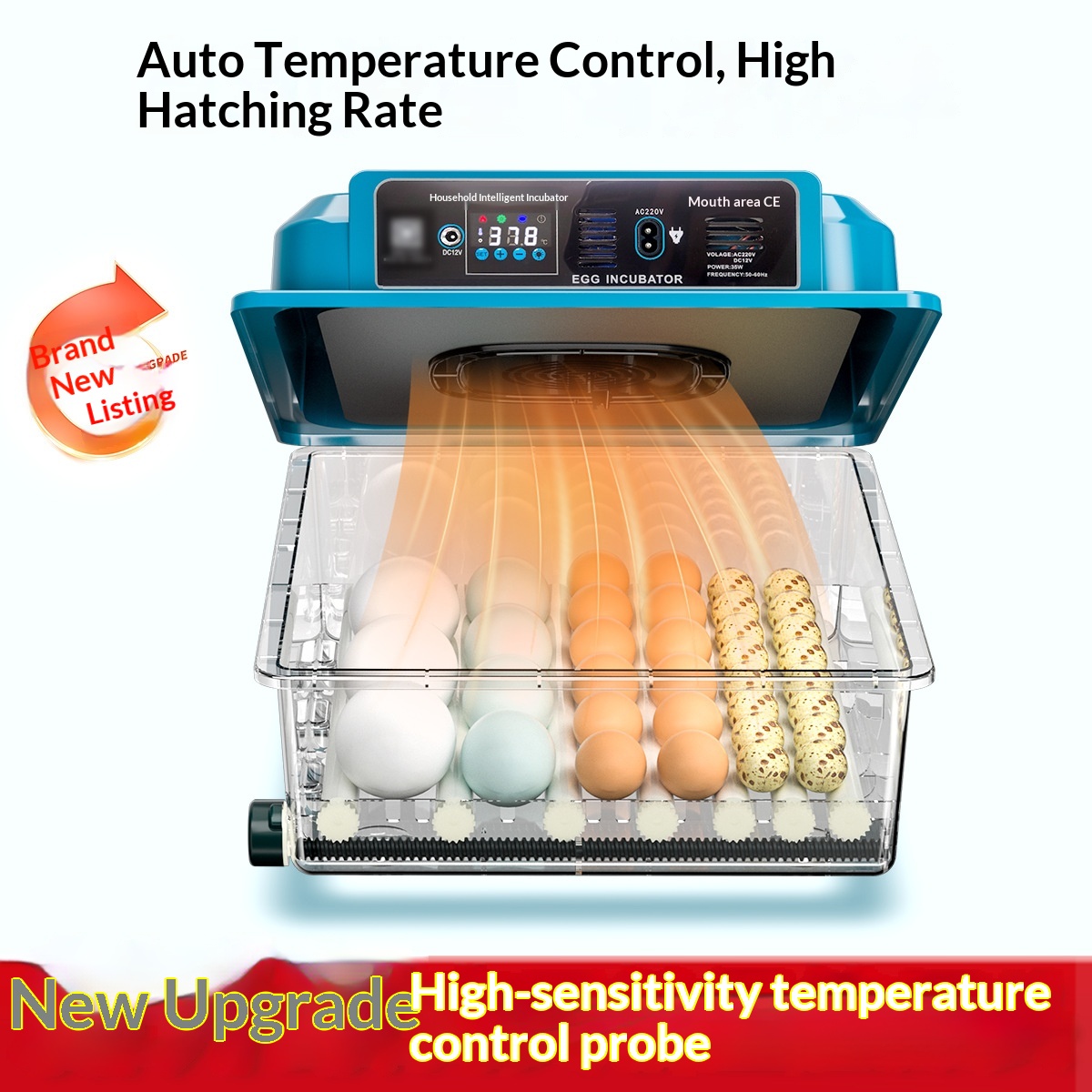 家庭用長方形卵孵卵器、鶏、アヒル、ガチョウ、ウズラ用小型家庭 - Quail Egg Incubator のレビューと価格