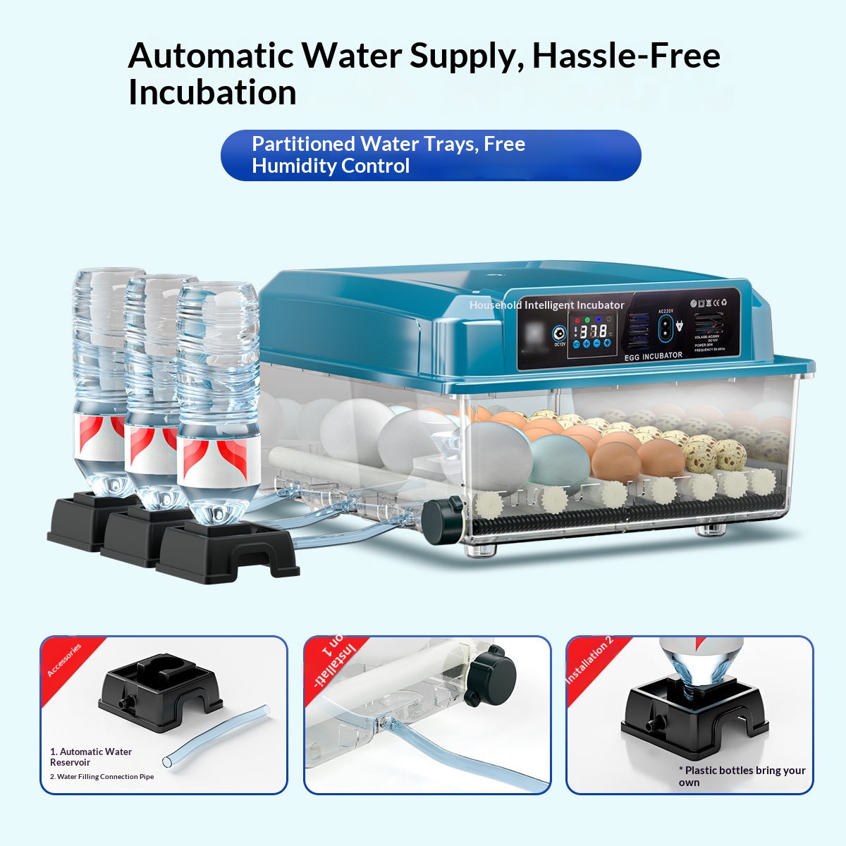 家庭用長方形卵孵卵器、鶏、アヒル、ガチョウ、ウズラ用小型家庭 - Quail Egg Incubator のレビューと価格