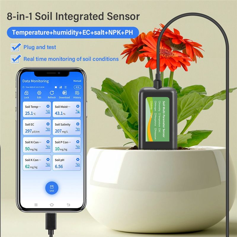 AEE6-8In1 土壌センサー 農業用 PH EC 水分  - Precision Farming Smart Agriculture のレビューと価格