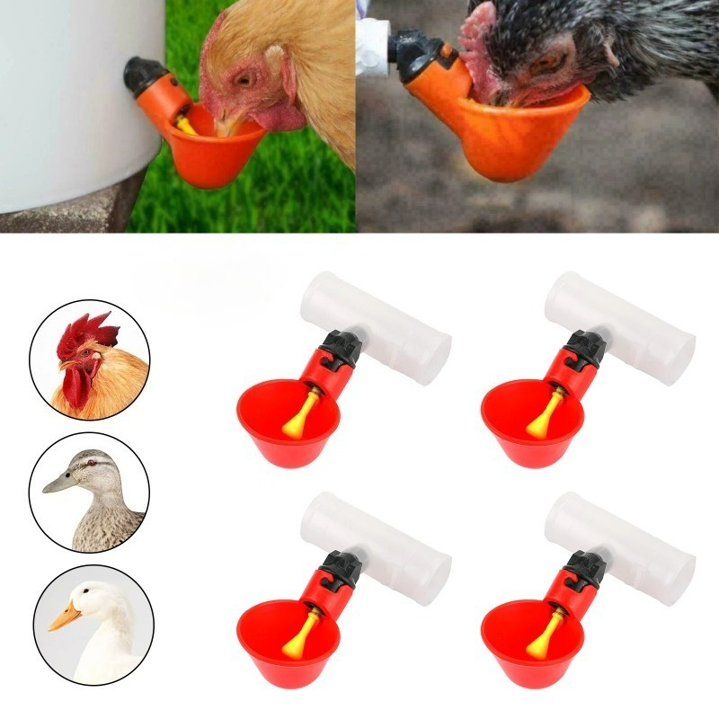 4個入り自動鶏ウズラ用給水器、鳥用ウォーターカップ、黄色ニッ - Chicken Nipple Drinker のレビューと価格