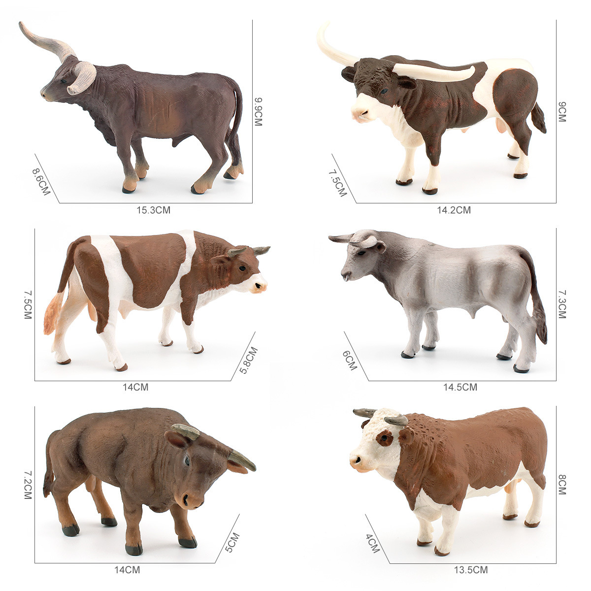 スイスブラウン牛の模擬農場動物モデル、長角雄牛のオーナメント - Farming Agriculture Stocks のレビューと価格