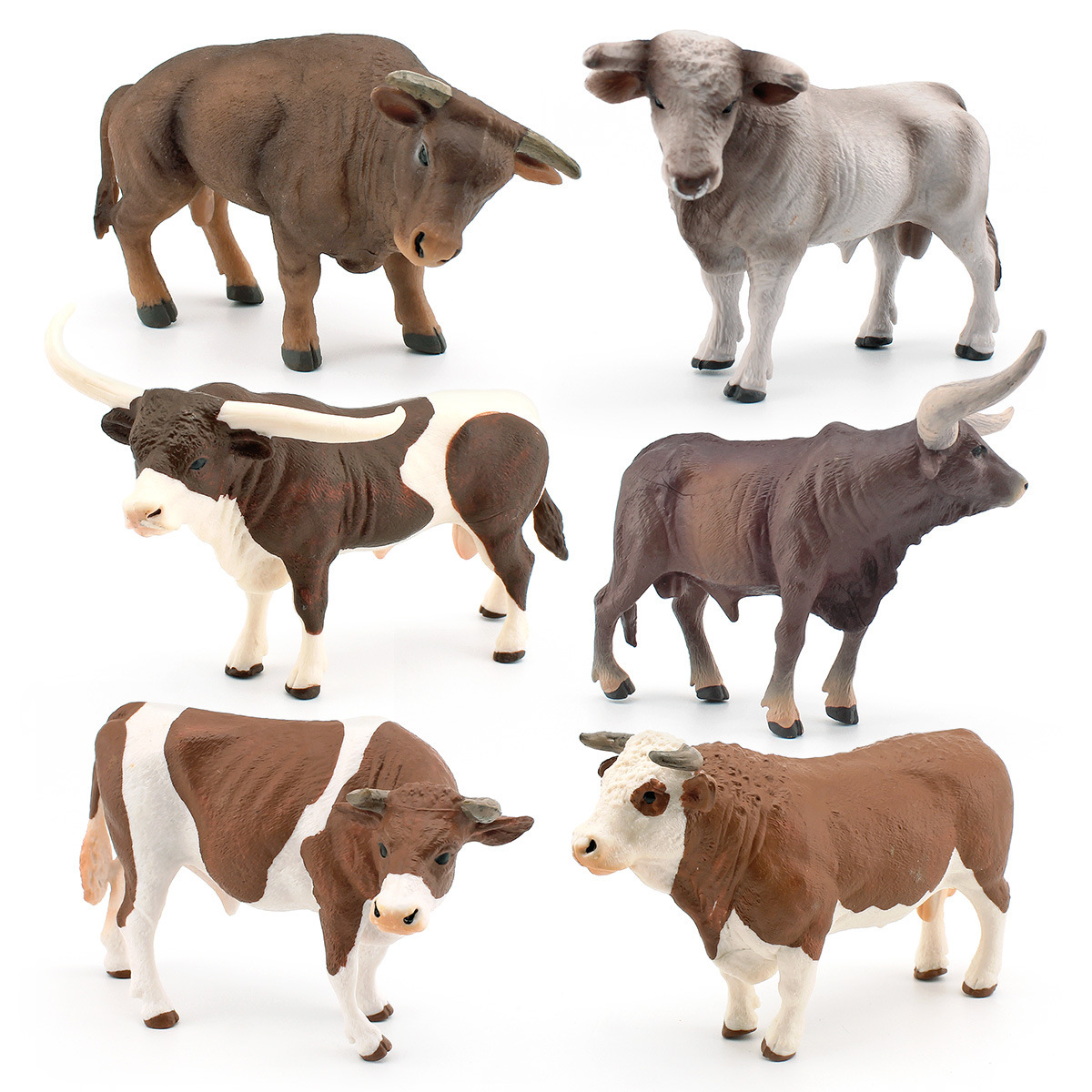 スイスブラウン牛の模擬農場動物モデル、長角雄牛のオーナメント - Farming Agriculture Stocks のレビューと価格