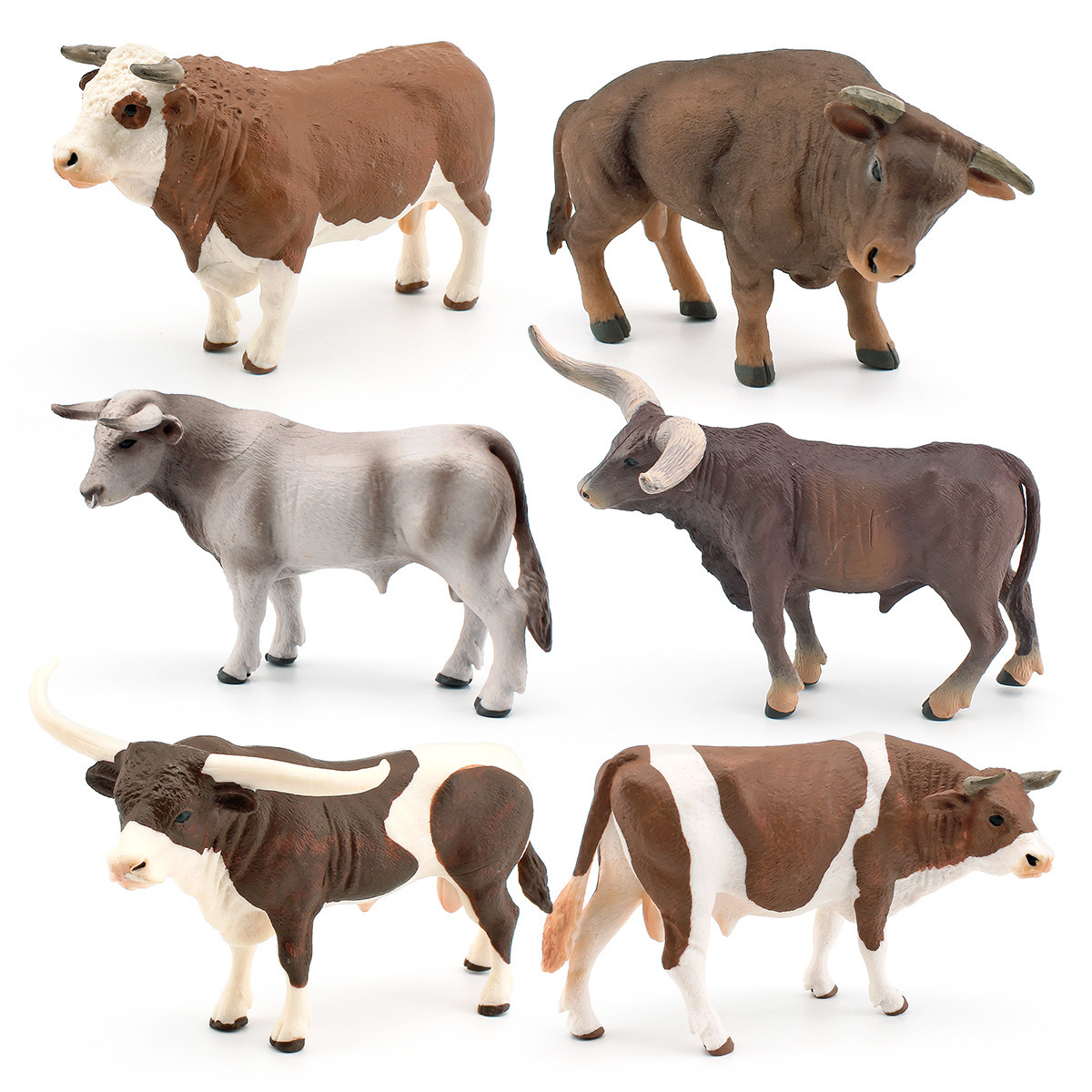 スイスブラウン牛の模擬農場動物モデル、長角雄牛のオーナメント - Farming Agriculture Stocks のレビューと価格