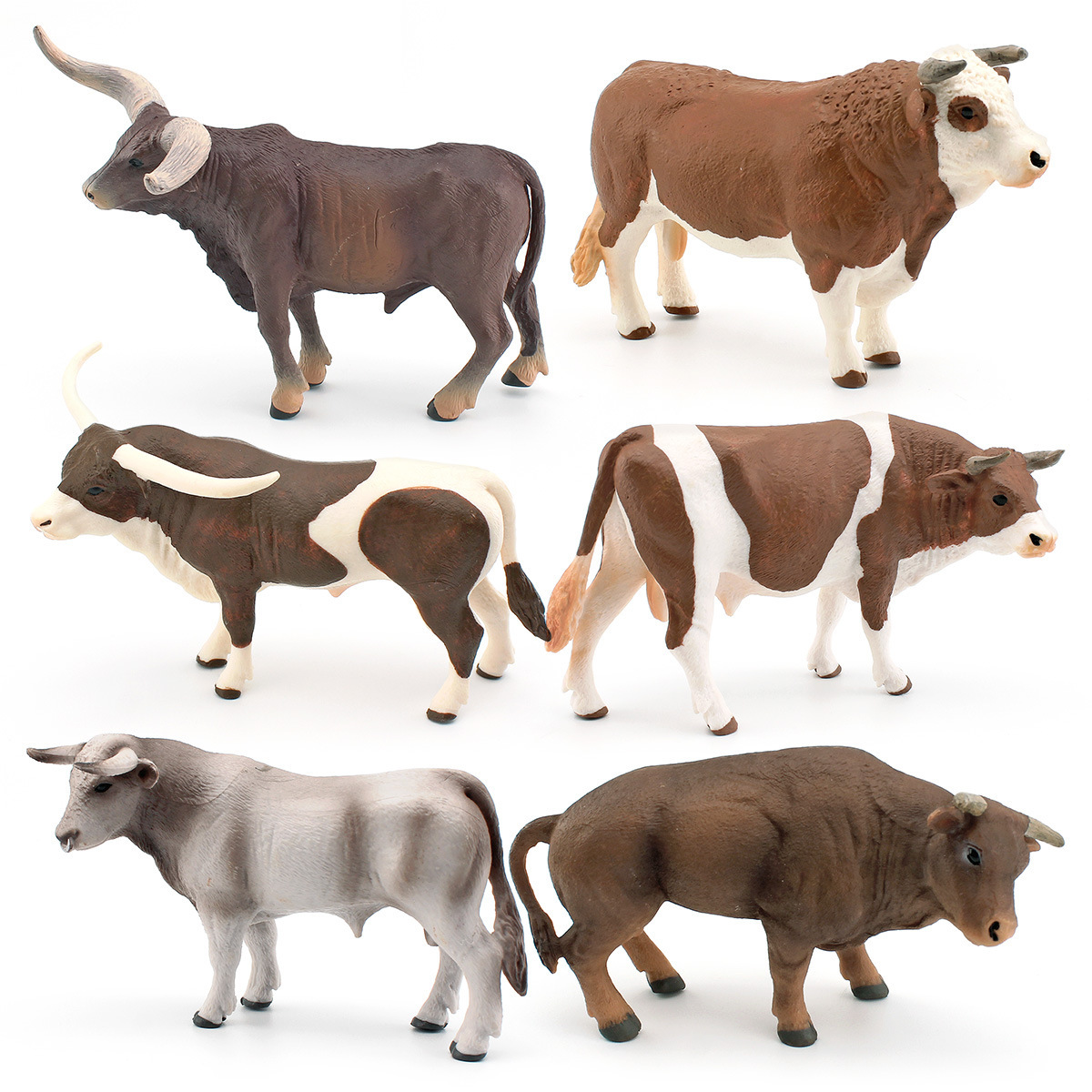 スイスブラウン牛の模擬農場動物モデル、長角雄牛のオーナメント - Farming Agriculture Stocks のレビューと価格