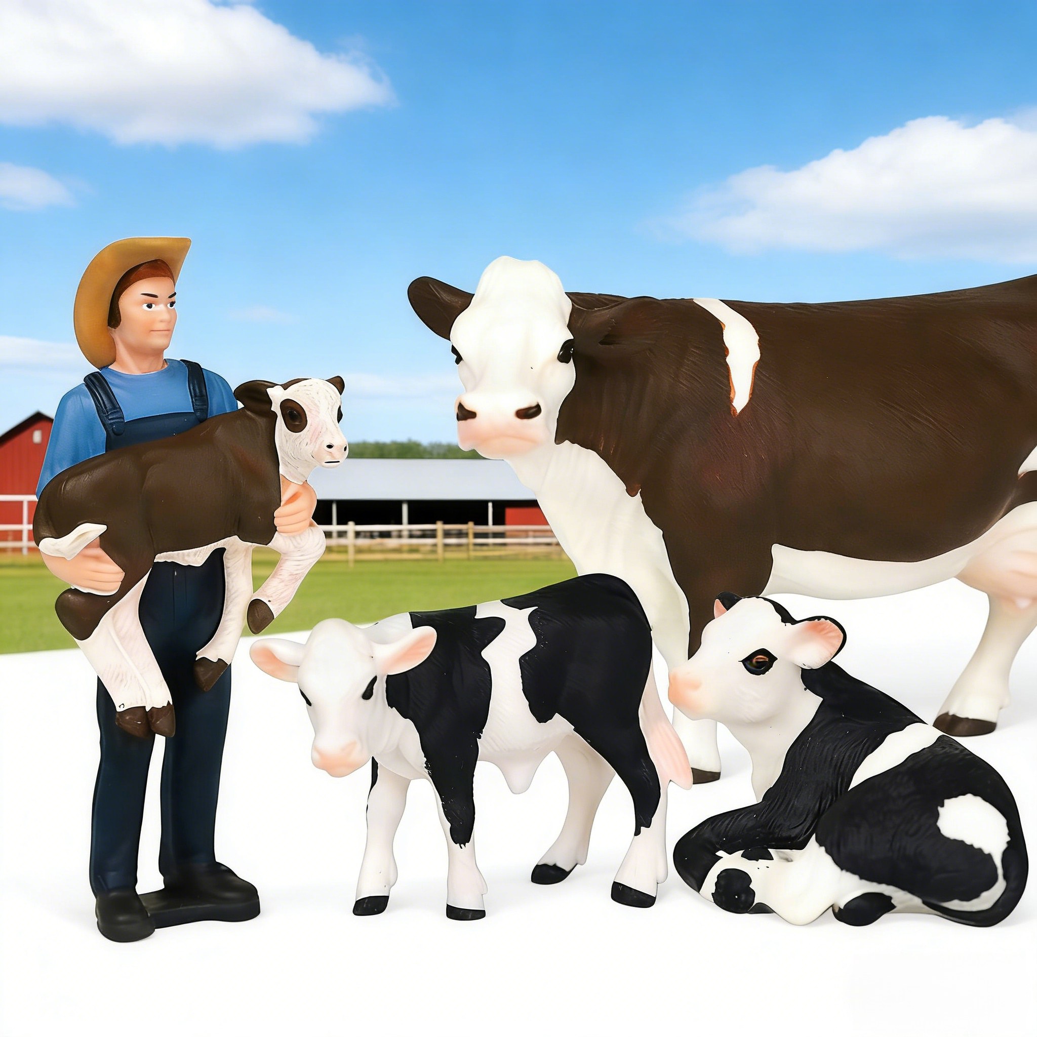 農場の農家と牛のモデル 4 個セット 農業をテーマにしたグッ - Farming Agriculture Stocks のレビューと価格