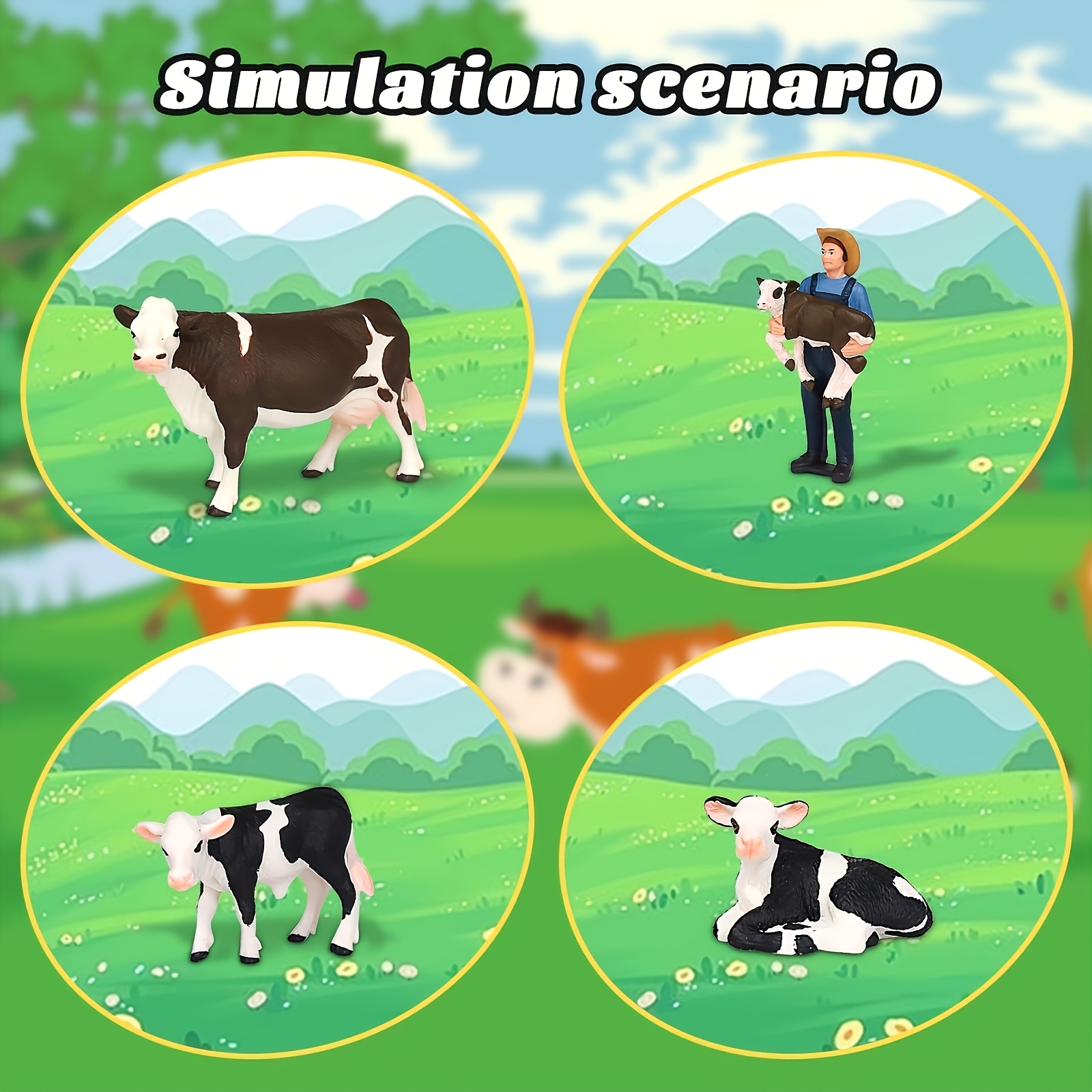 農場の農家と牛のモデル 4 個セット 農業をテーマにしたグッ - Farming Agriculture Stocks のレビューと価格